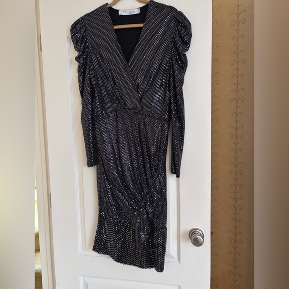 IRO Dresses & Skirts - IRO Black Sequin Long Sleeve Midi Dress 42